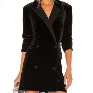Revolve Velvet Blazer Dress in Rich Black Size 4
